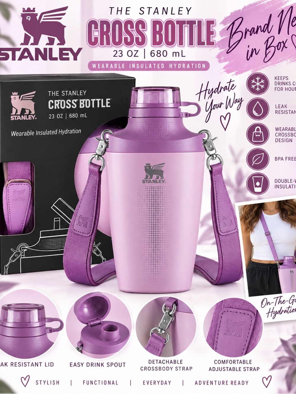 Brand new 23oz Staley bottle Cross Bottle (wearable insulated hydration)